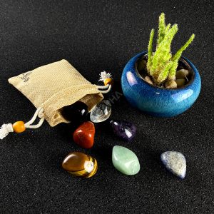 2023 high quality raw amethyst tumbled spiritual healing products quartz bulk set natural 7 chakra crystals healing stoneswith Box